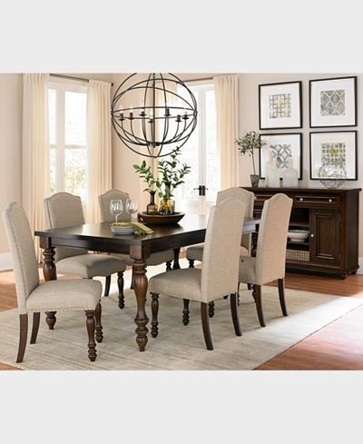 Closeout! Kelso 7 Pc. Dining Set (dining Table & 6 Side Chairs) In With Craftsman 7 Piece Rectangle Extension Dining Sets With Arm & Side Chairs (Photo 10 of 25)