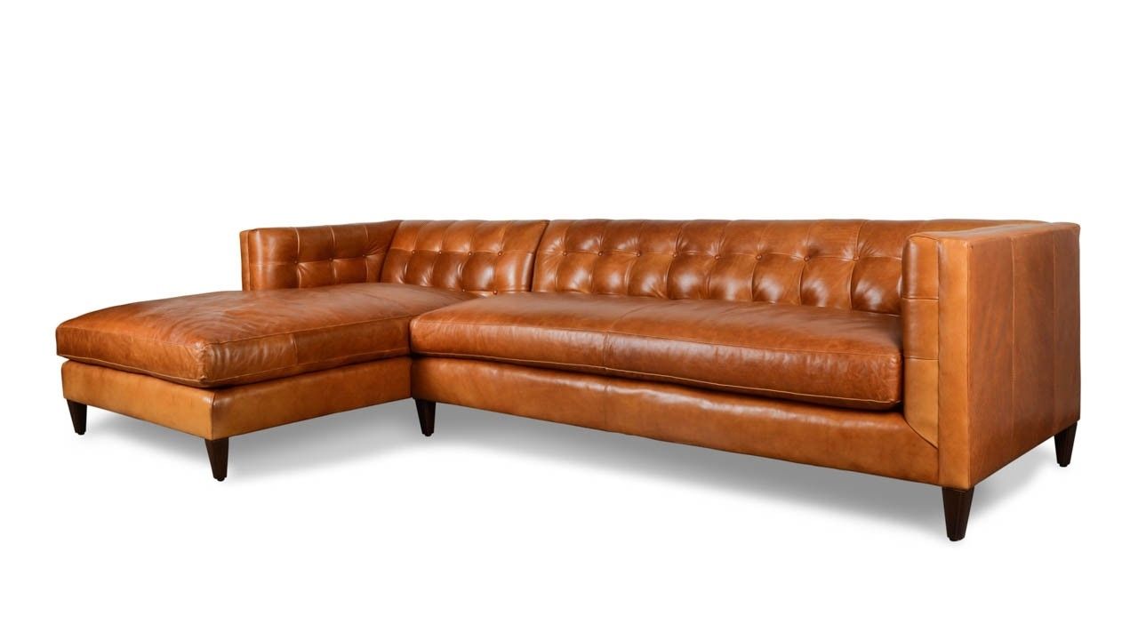 Cognac Leather Sectional Tenny 2 Piece Left Facing Chaise W Headrest Throughout Tenny Cognac 2 Piece Left Facing Chaise Sectionals With 2 Headrest (View 3 of 25)