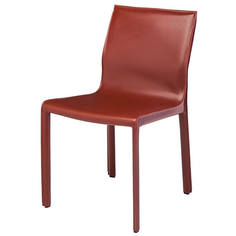 Colter Modern Leather Dining Chair Red Within Red Leather Dining Chairs (Photo 1 of 25)