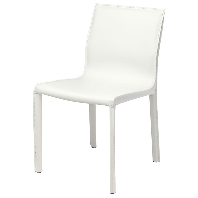 Colter Modern Leather Dining Chair White In White Leather Dining Chairs (Photo 1 of 25)