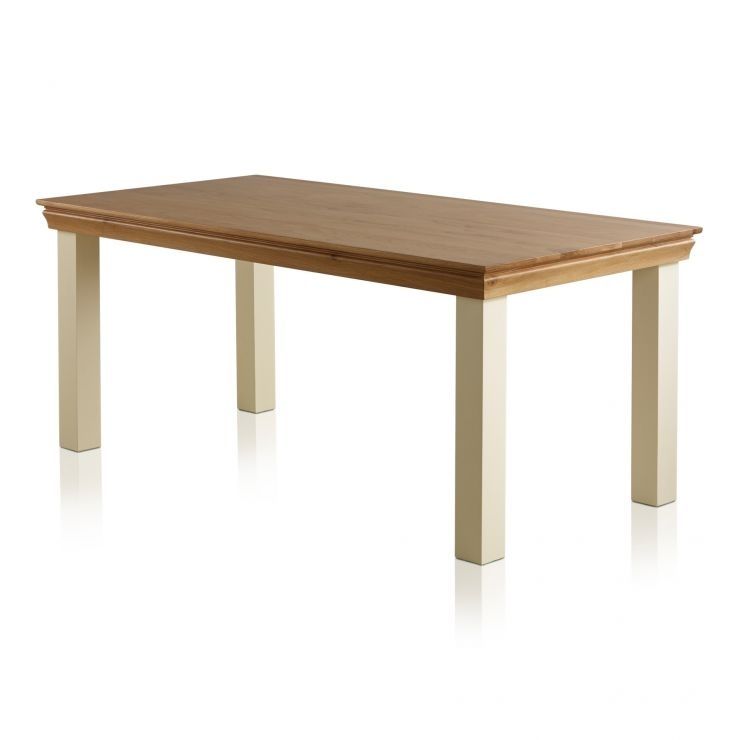 Country Cottage Natural Oak 6ft Dining Table – Cream Painted For 3ft Dining Tables (Photo 23 of 25)