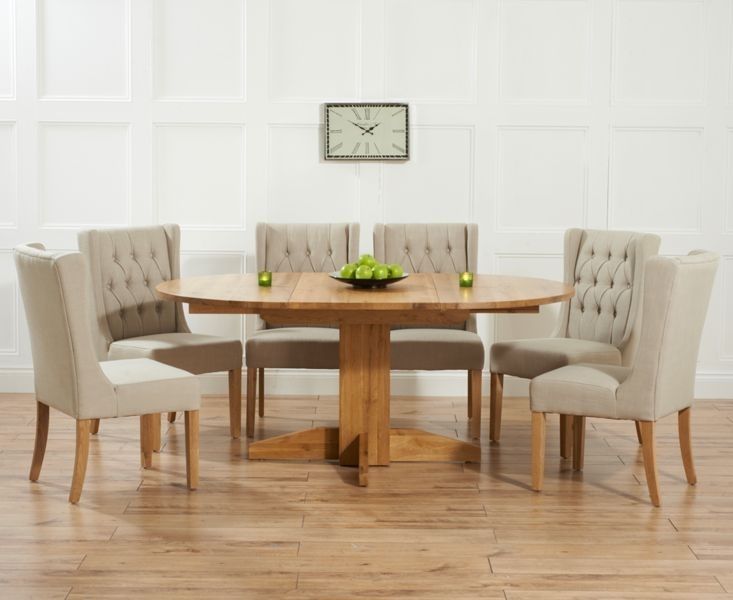 Dorchester 120Cm Solid Oak Round Extending Dining Table With Safia With Regard To Circular Extending Dining Tables And Chairs (View 1 of 25)