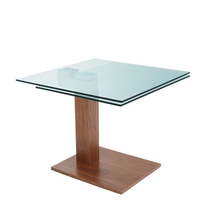 Dwell Enzo Square Extending Dining Table Walnut | Furniture Throughout Square Extending Dining Tables (View 7 of 25)