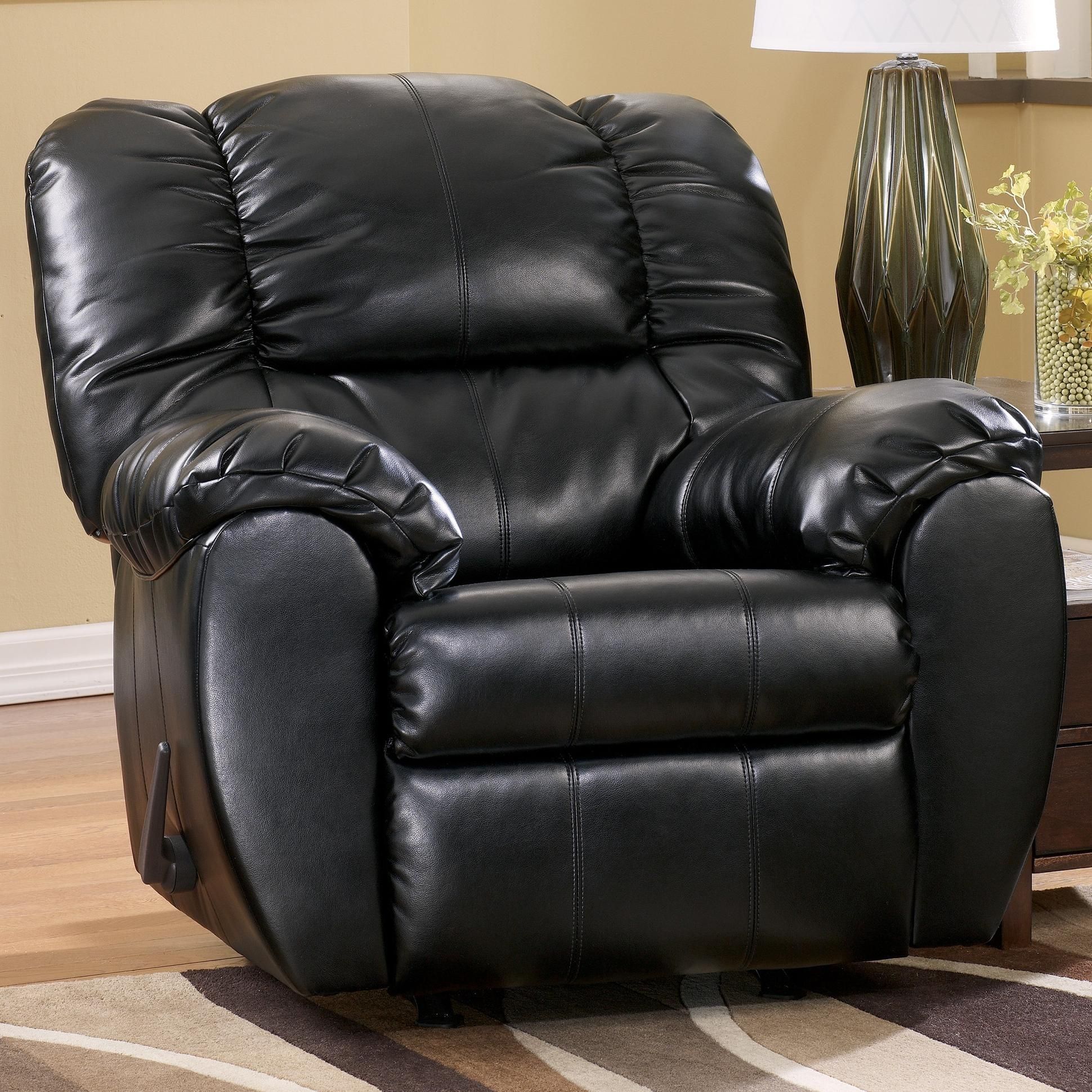 Dylan Durablend – Onyx Bonded Leather Match Rocker Recliner Pertaining To Declan 3 Piece Power Reclining Sectionals With Right Facing Console Loveseat (View 5 of 25)