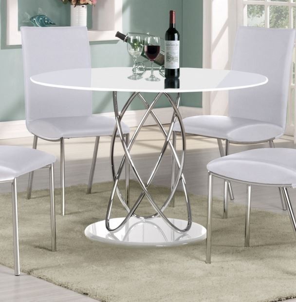 Eclipse 115 Cm Round White High Gloss Dining Table For High Gloss Round Dining Tables (Photo 1 of 25)