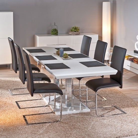 Edmonton Extendable White Gloss Dining Table With 8 Inside Edmonton Dining Tables (Photo 1 of 25)