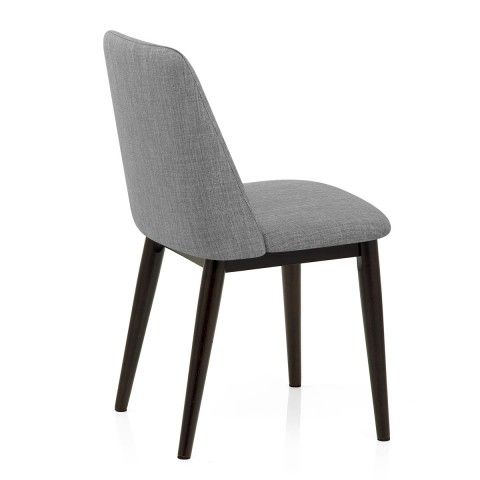 Elwood Walnut Dining Chair Grey Fabric – Atlantic Shopping With Fabric Covered Dining Chairs (View 15 of 25)