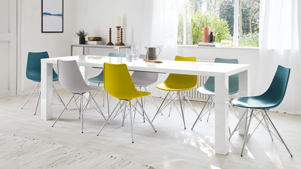 Fern White Gloss Extending Dining Table | Danetti Uk For White Gloss Extending Dining Tables (Photo 1 of 25)