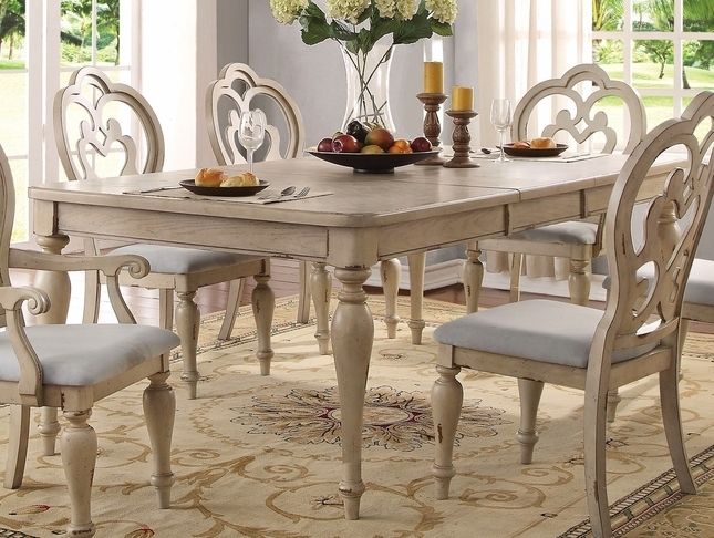 French Country Dining Table Set | White Wood Dining Room Table Inside French Country Dining Tables (View 1 of 25)
