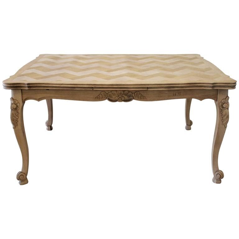 French Oak Parquet Draw Leaf Dining Table For Sale At 1Stdibs For Parquet Dining Tables (View 1 of 25)