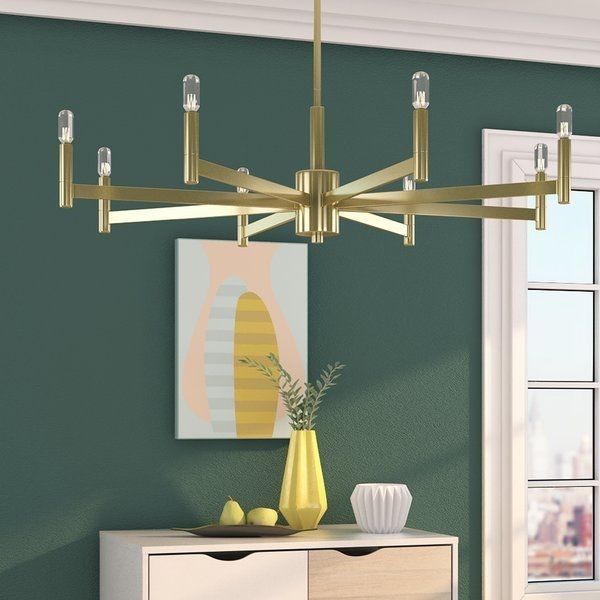 Gavin 8 Light Candle Style Chandelier | Chandeliers, Elegant Throughout Gavin 7 Piece Dining Sets With Clint Side Chairs (View 25 of 25)
