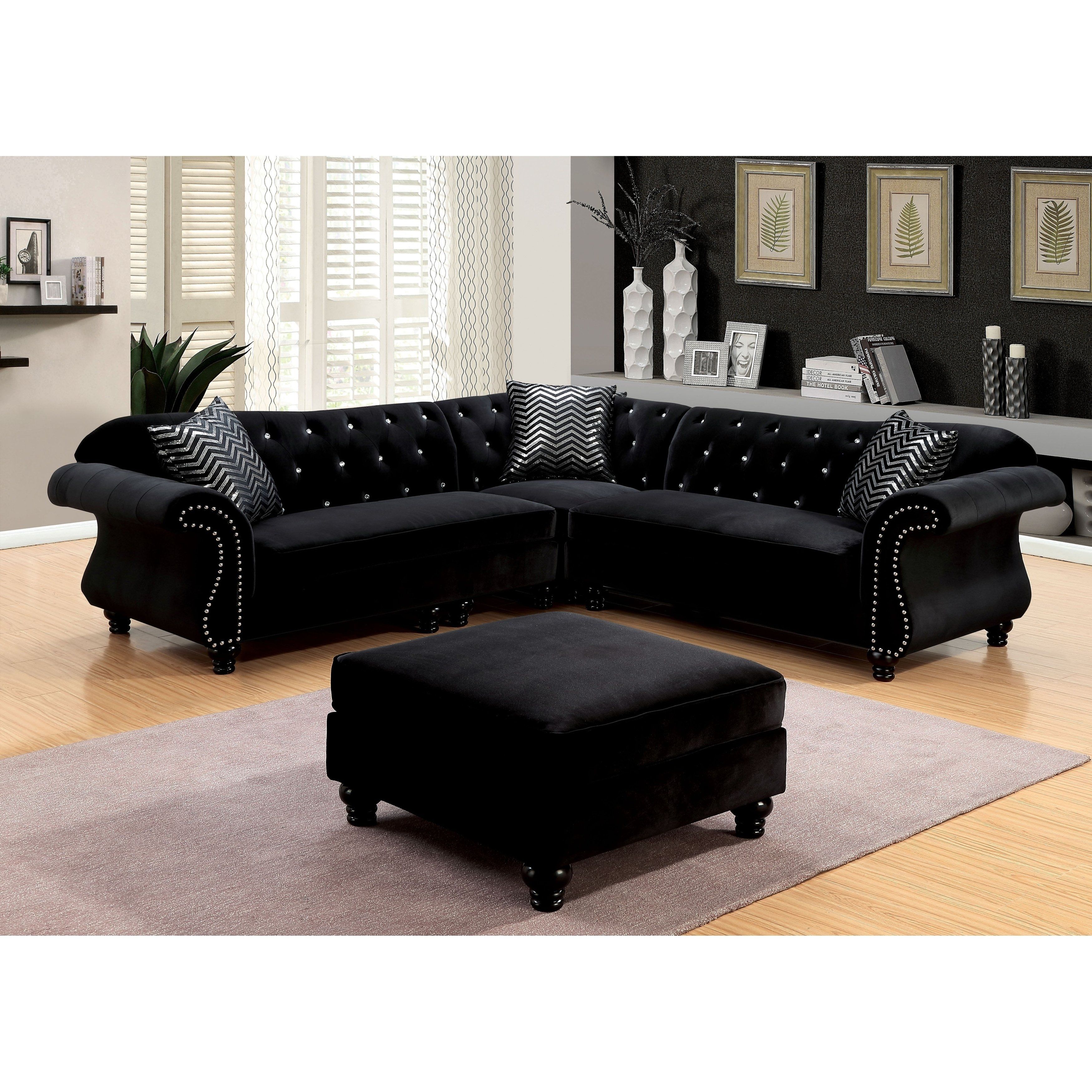 Glam Sectional Sofa | Baci Living Room Inside Glamour Ii 3 Piece Sectionals (View 19 of 25)