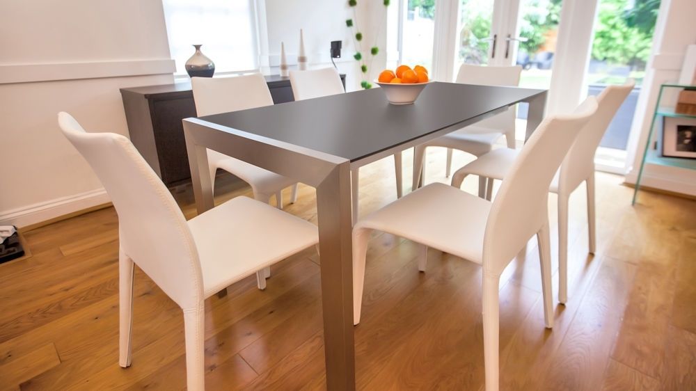 Glamorous Metal Dining Table Modern Matt Black #77950 | Outlet Designer Pertaining To Brushed Metal Dining Tables (View 10 of 25)