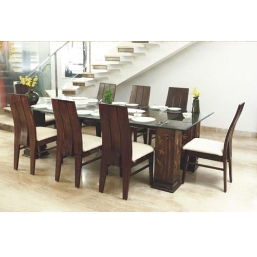 Glass Top Wooden Dining Table At Rs 60000 /set | Wooden Dining Table Regarding Wood Glass Dining Tables (View 1 of 25)