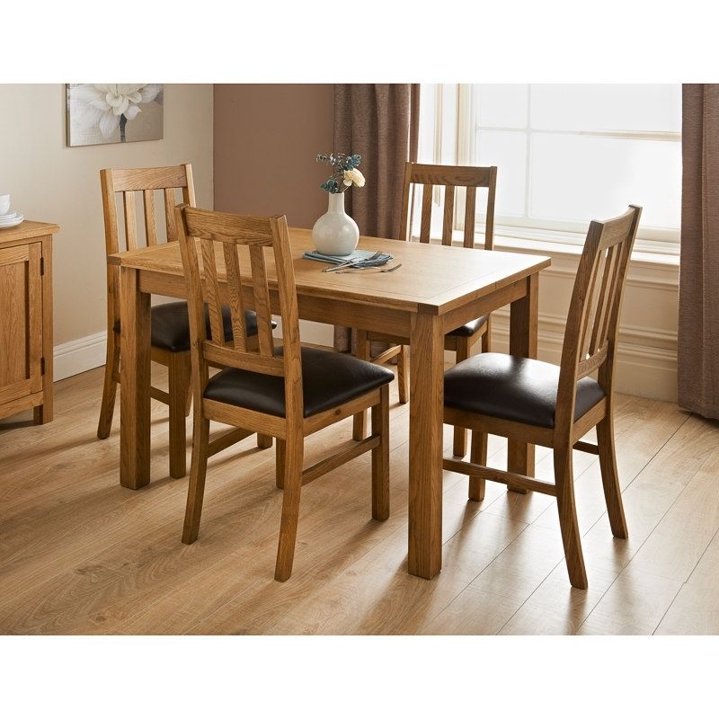 Hampshire Oak Dining Set 7Pc | Dining Furniture – B&m Inside Oak Dining Sets (View 1 of 25)