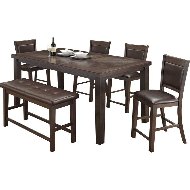 Hampton Counter Height Dining Table And 6 Upholstered Stoo With Gavin 7 Piece Dining Sets With Clint Side Chairs (Photo 14 of 25)
