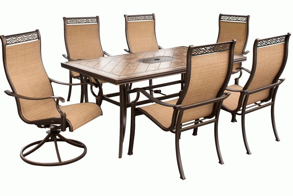 Hanover Monaco7Pcsw Monaco 7 Piece Outdoor Dining Set, 4 Dining Throughout Monaco Dining Sets (View 7 of 25)