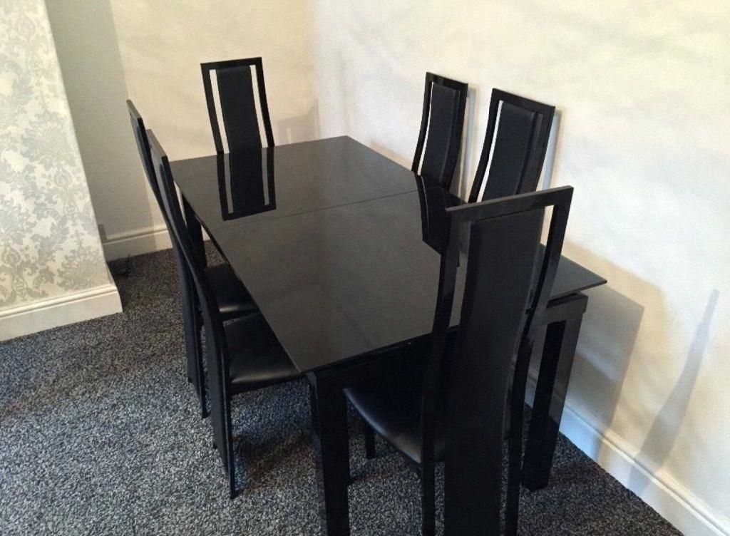 Harveys Dining Table Sets Furniture Black Extendable Dining Table With Black Extendable Dining Tables Sets (View 21 of 25)
