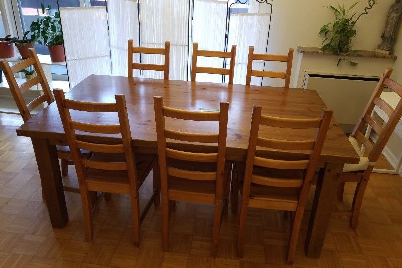 Heavy Solid Wood Rectangle Dining Table – 6 Seats | Dining Tables With Laurent 7 Piece Rectangle Dining Sets With Wood Chairs (View 7 of 25)
