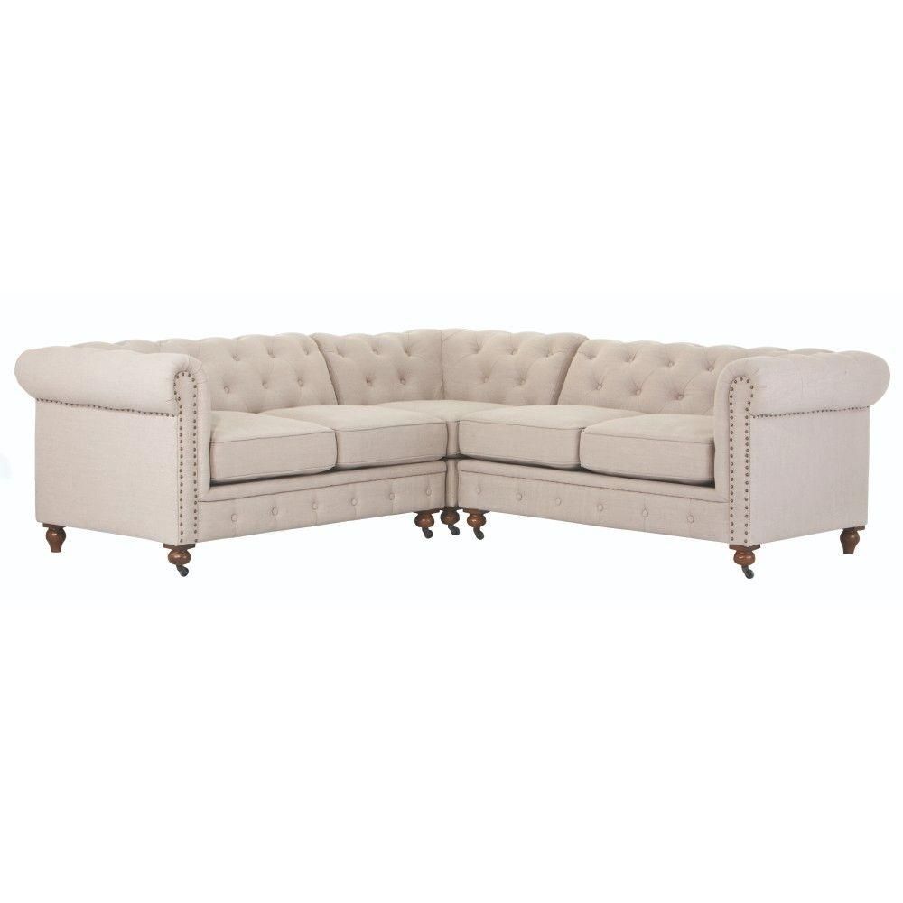 Home Decorators Collection Gordon 3 Piece Natural Linen Sectional With Gordon 3 Piece Sectionals With Raf Chaise (View 5 of 25)