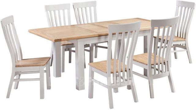 Homestyle Cotswold Painted And Oak 1.32 Extending Table And 6 Chairs In Cotswold Dining Tables (Photo 8 of 25)