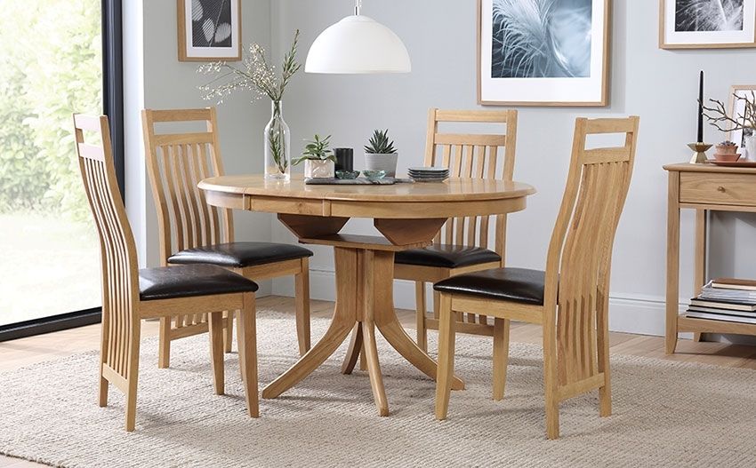 Hudson Round Extending Dining Table And 6 Bali Chairs Set, Round For Circular Extending Dining Tables And Chairs (View 5 of 25)
