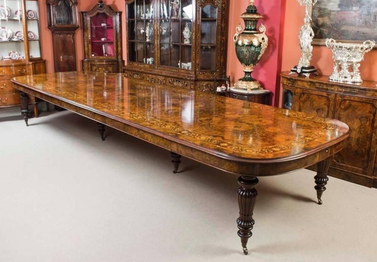 Huge Bespoke Handmade Marquetry Walnut Extending Dining Table 18 Throughout Extending Dining Room Tables And Chairs (View 25 of 25)