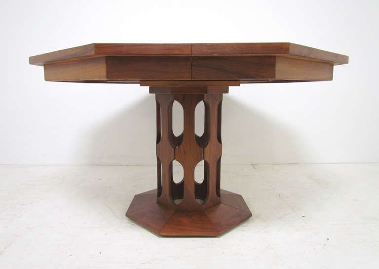 Inlaid Walnut Mid Century Dining Table With Three Leavesharvey Within Harvey Dining Tables (View 25 of 25)