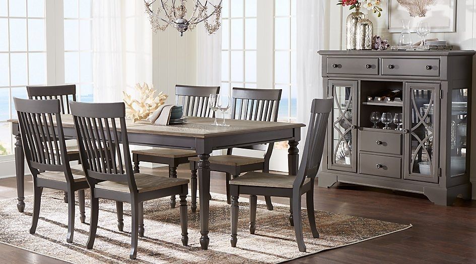 Interior. Gray Dining Room Set: Cindy Crawford Home Ocean Grove Gray Intended For Crawford 7 Piece Rectangle Dining Sets (Photo 11 of 25)