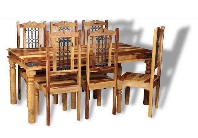 Jali Sheesham Dining Table And Chairs Inside Sheesham Dining Tables And Chairs (Photo 1 of 25)