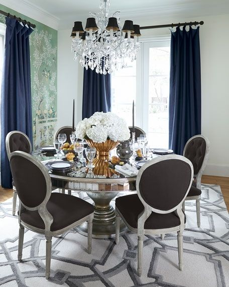John Richard Collection Lisandra Antiqued Mirrored Round Dining Table Pertaining To Antique Mirror Dining Tables (View 23 of 25)