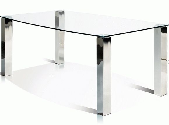 Kr 2163 Glass Top Stainless Steel Dining Table Throughout Glass And Stainless Steel Dining Tables (View 22 of 25)