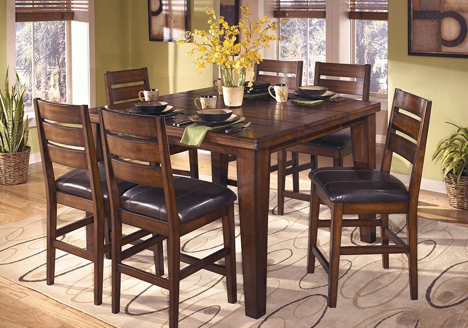 Larchmont Square Counter Height Dining Table And 6 Chairs With Regard To Dining Tables With 6 Chairs (View 11 of 25)