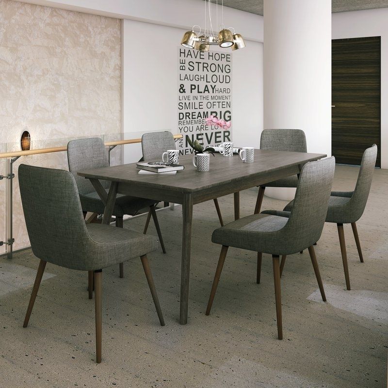 Latitude Run Chelmsford 7 Piece Dining Set | Wayfair In Helms 7 Piece Rectangle Dining Sets With Side Chairs (Photo 1 of 25)