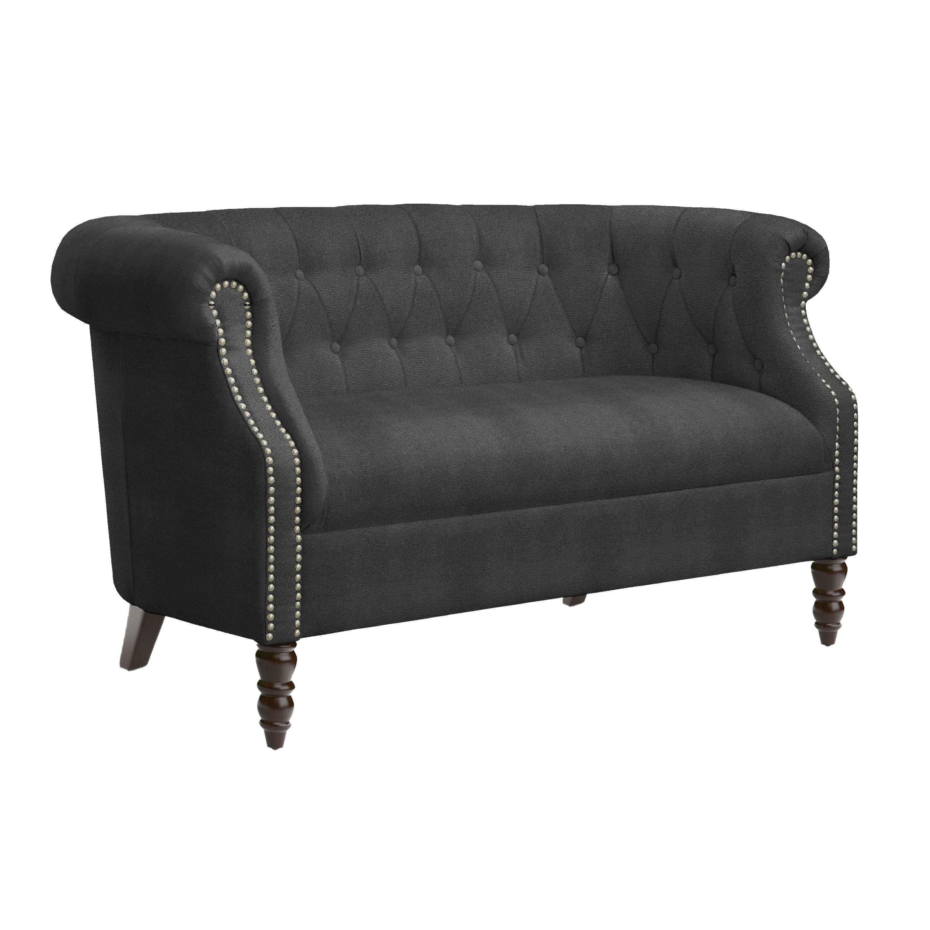 Living Spa David Dark Grey Loveseat | Stratadime Pertaining To Taron 3 Piece Power Reclining Sectionals With Right Facing Console Loveseat (View 19 of 20)