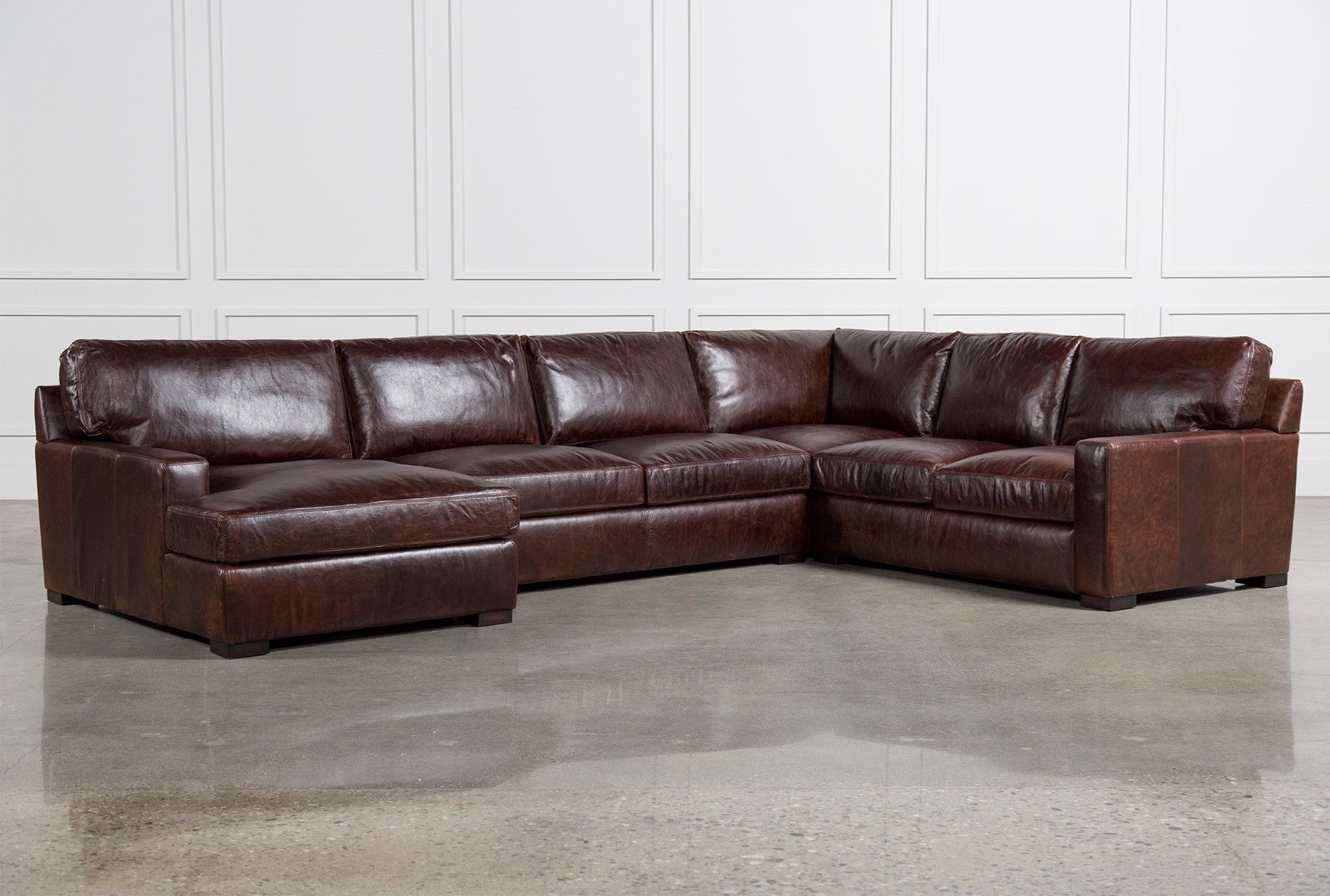 Living Spaces Leather Sectional – Implantologiabogota (View 2 of 25)