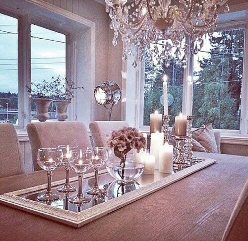 Lovely Table Center Piece. Add A Mirror For Elegance And Crystal With Regard To Crystal Dining Tables (Photo 7 of 25)