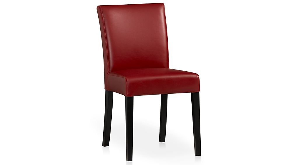 Lowe Red Leather Dining Chair | Crate And Barrel Pertaining To Red Dining Chairs (View 3 of 25)
