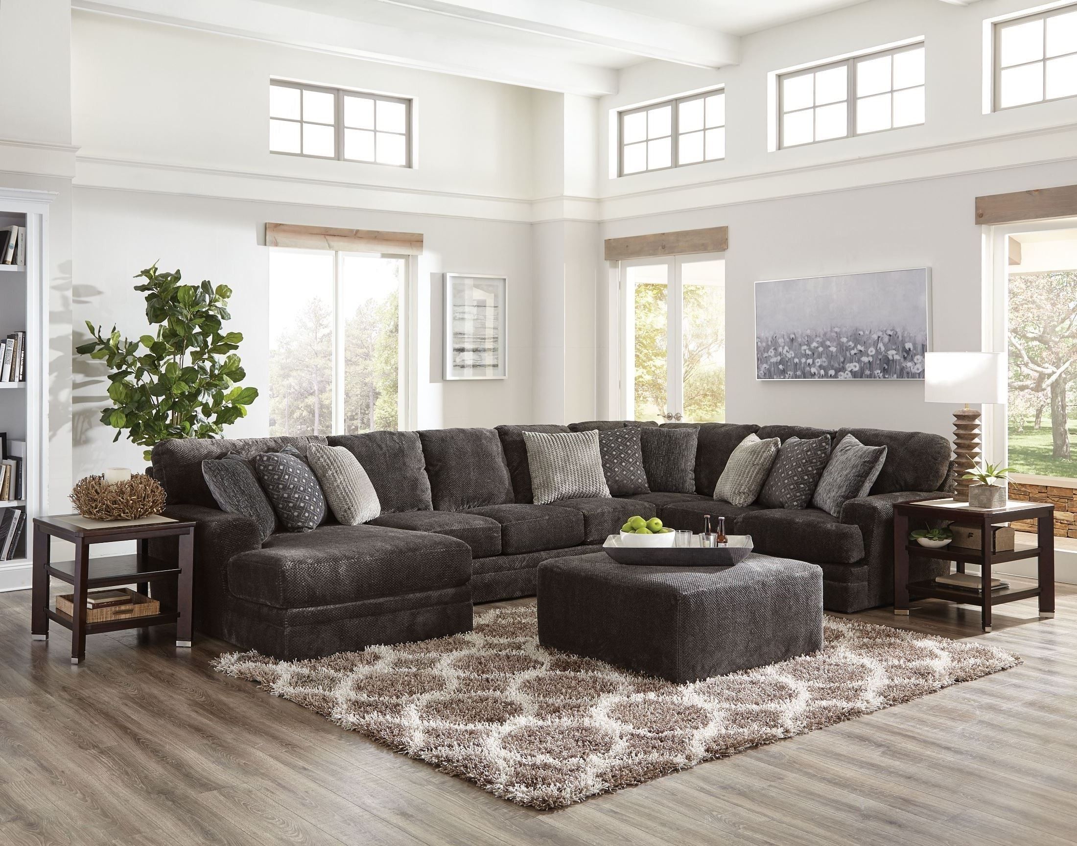 Mammoth Smoke Laf Chaise Sectional From Jackson | Coleman Furniture With Avery 2 Piece Sectionals With Raf Armless Chaise (Photo 6374 of 7825)
