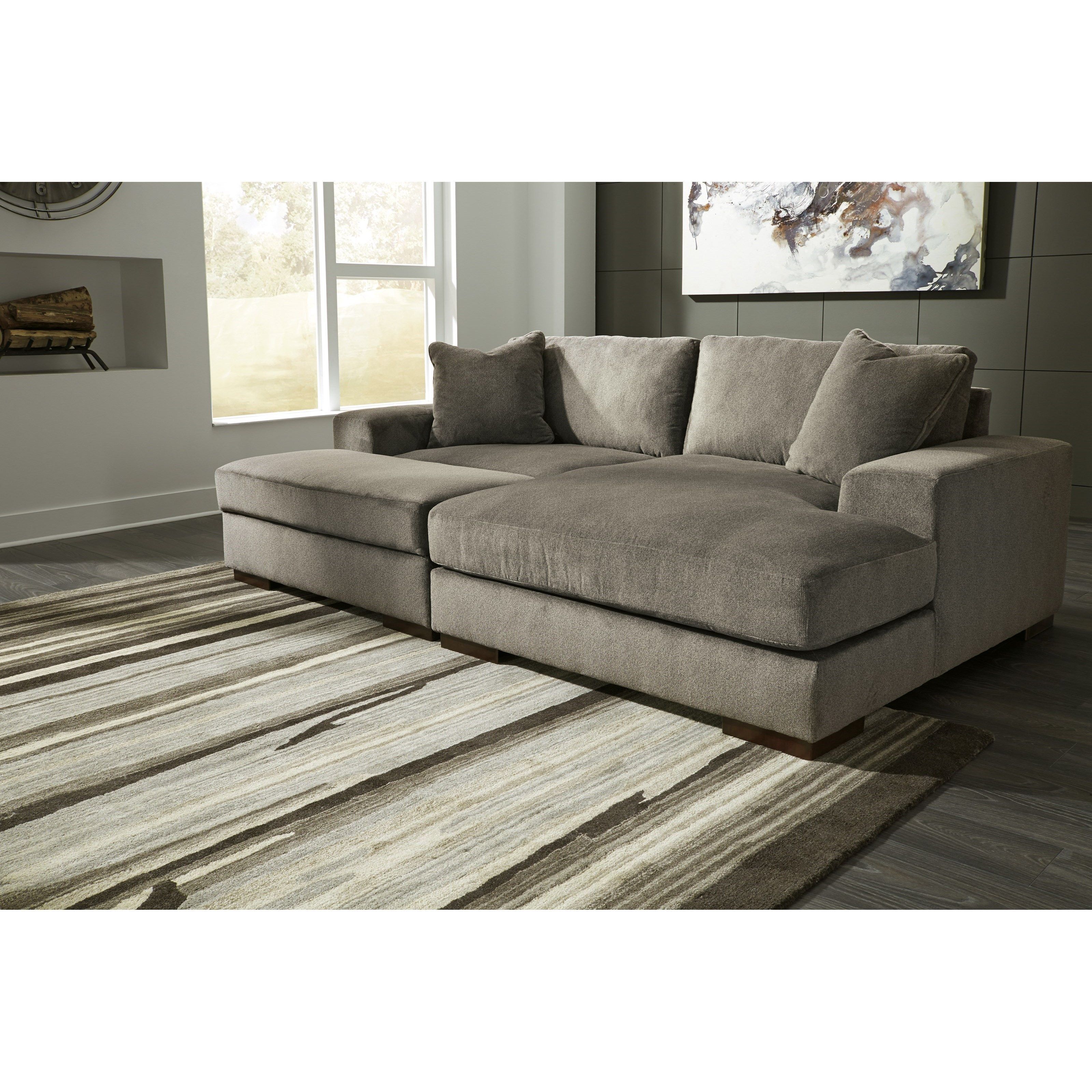 Manzani Contemporary 3 Piece Sectional With Ottomanbenchcraft For Norfolk Grey 3 Piece Sectionals With Laf Chaise (View 8 of 25)