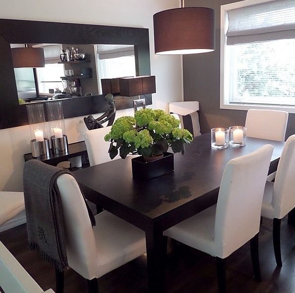 Maybe Need To Get White Chair Covers For My Chairs . Dining Room For Dark Wood Dining Room Furniture (Photo 9 of 25)