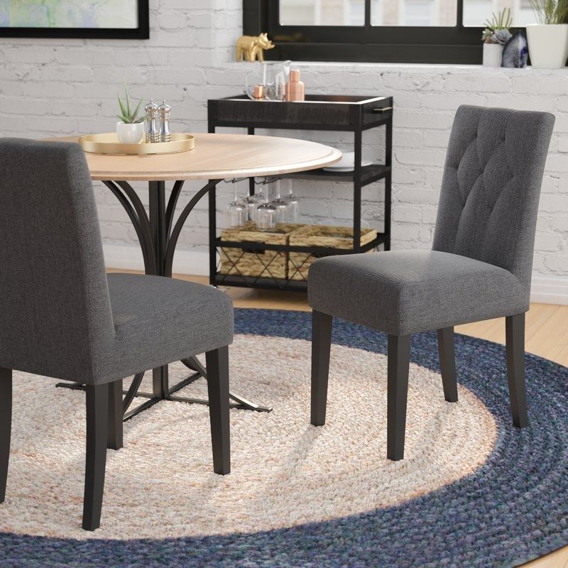 Mercury Row Balas Upholstered Dining Side Chair & Reviews | Wayfair Throughout Bale Rustic Grey Dining Tables (View 1 of 25)