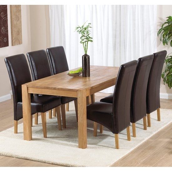 Milan Oak Dining Table And 6 Roma Dining Chairs 14078 Pertaining To Wood Dining Tables And 6 Chairs (View 1 of 25)