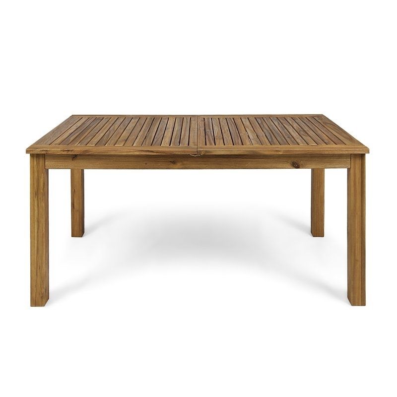 Millwood Pines Imani Outdoor Extendable Wooden Dining Table | Wayfair Throughout Outdoor Extendable Dining Tables (View 14 of 25)