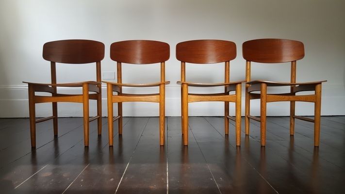 Model 122 Teak & Oak Dining Chairsbørge Mogensen For Søborg Within Oak Dining Chairs (View 23 of 25)