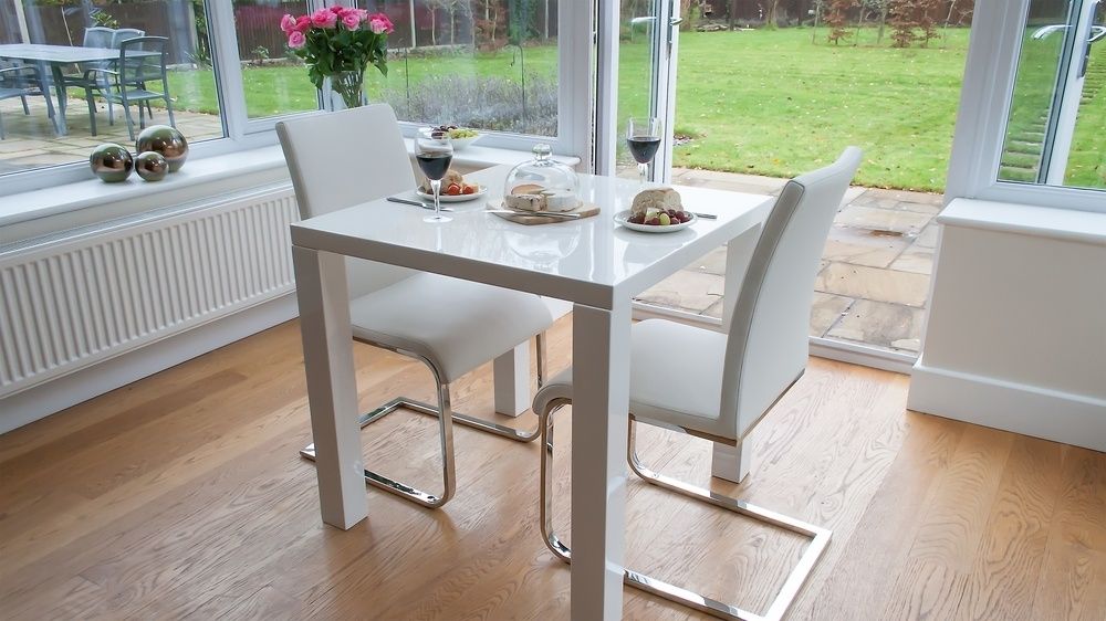 Modern White Gloss Kitchen Dining Set | Dining Chairs | Uk Regarding Small White Dining Tables (Photo 3 of 25)