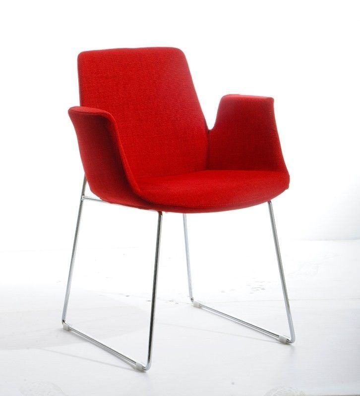 Modrest Altair Mid Century Red Fabric Dining Chair | Our New Home For Red Dining Chairs (View 9 of 25)