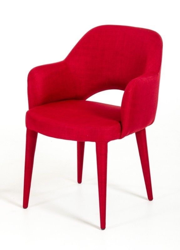 Modrest Williamette Mid Century Red Fabric Dining Chair | Holiday Intended For Red Dining Chairs (View 16 of 25)