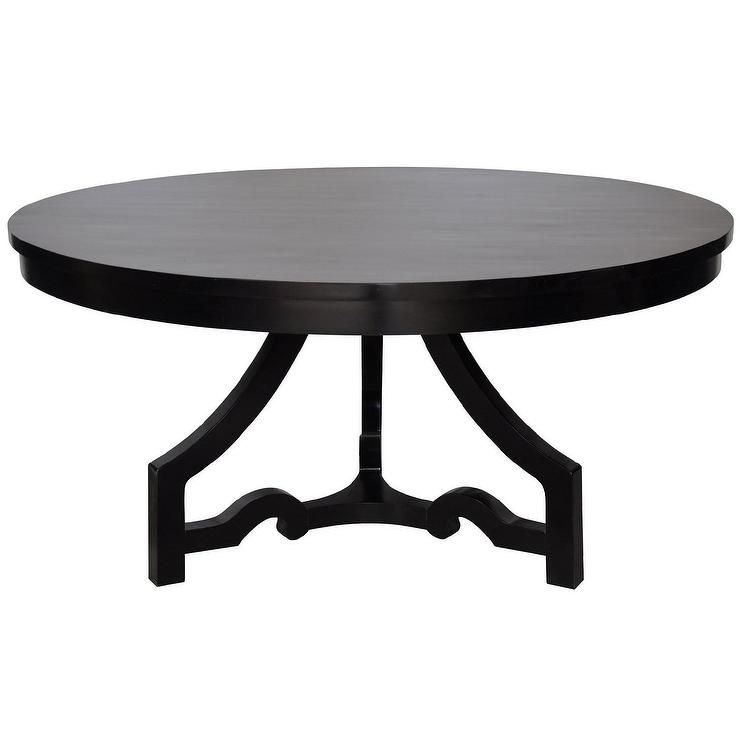 Noir 3 Leg Round Dining Table Distressed Black Within Black Circular Dining Tables (View 13 of 25)
