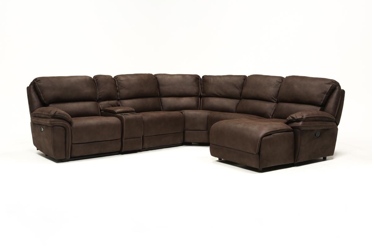 Norfolk Chocolate 6 Piece Sectional W/raf Chaise | Living Spaces With Norfolk Chocolate 3 Piece Sectionals With Raf Chaise (Photo 6519 of 7825)